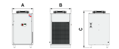 A CHWT 97 – CHWT 149 hűtőberendezések mérete